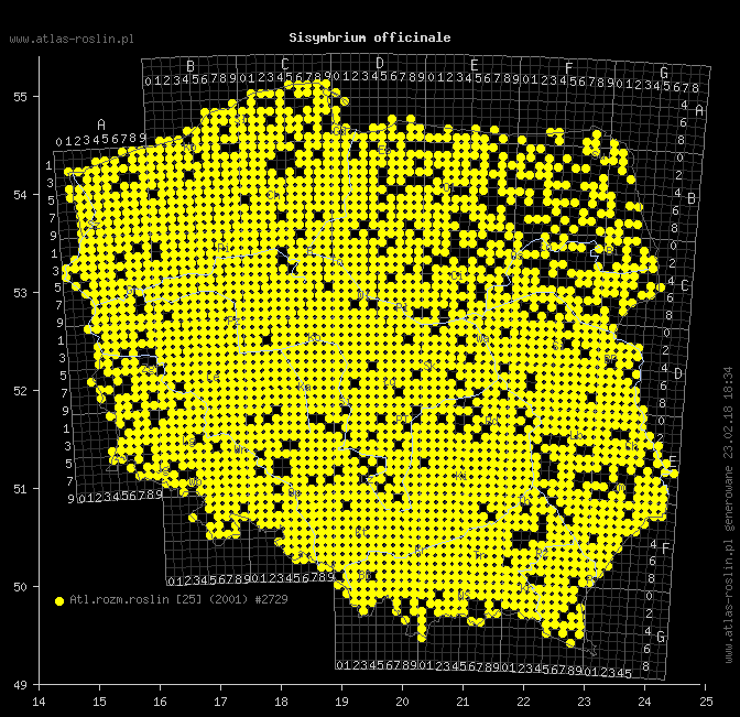 mapa występowania taksonu Sisymbrium officinale