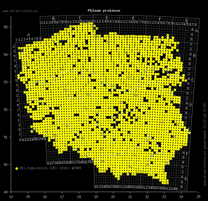 mapa występowania taksonu Phleum pratense